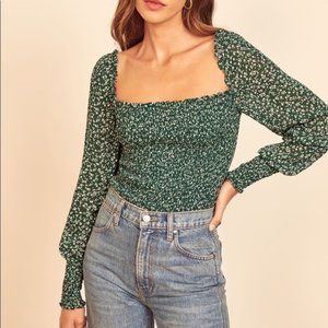 Reformation Pinto Top Green Amsterdam Pinto Us Xs… - image 1